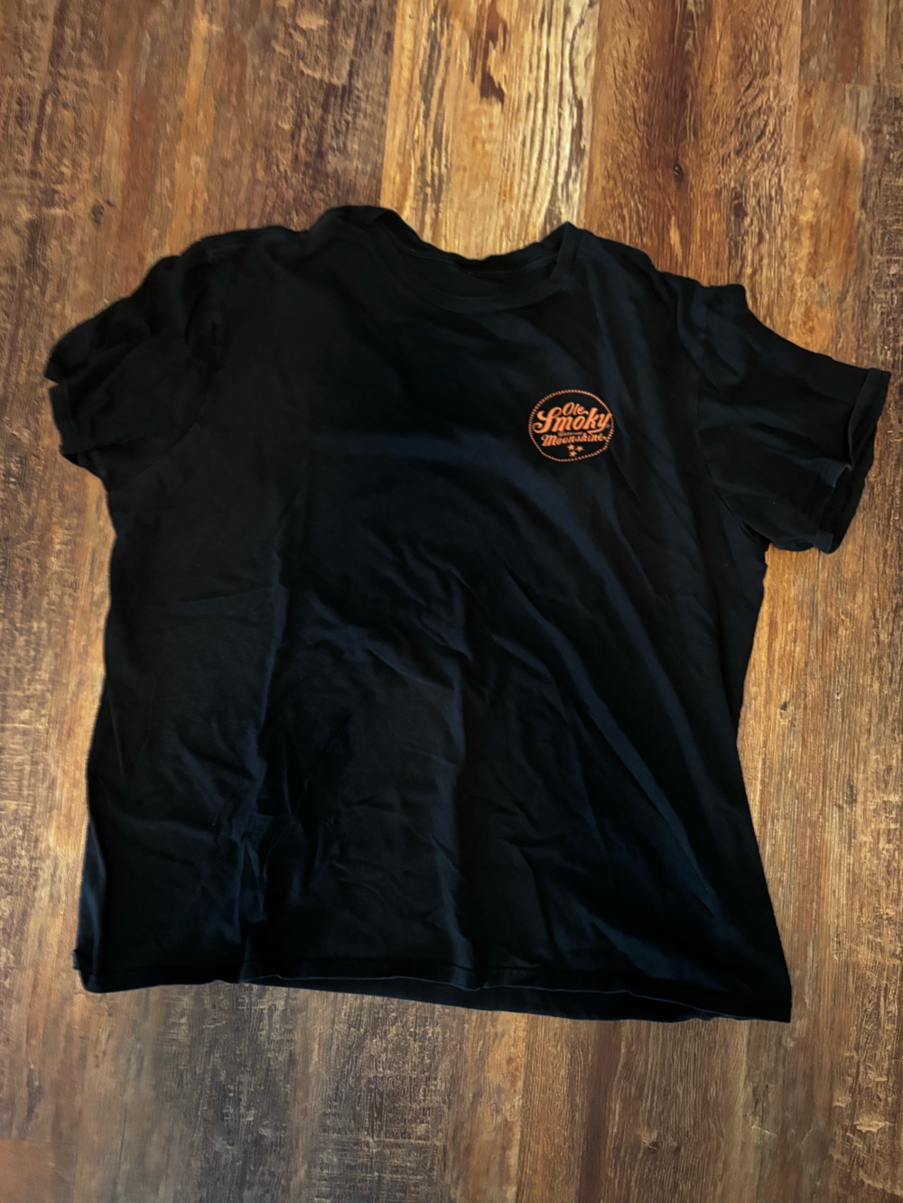 Black Short-Sleeve Tee with Small Orange Ole Smoky Logo